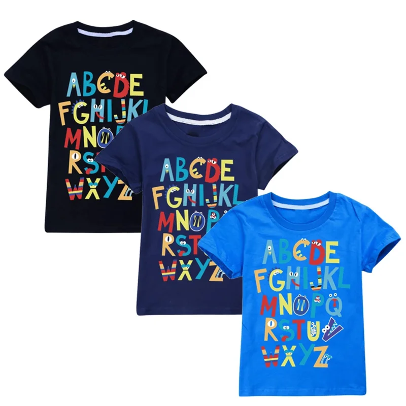 Alphabet Lore 3D Prints Children T-Shirts Fashion Summer Short Sleeve Tshirt Hot Sale Kids Casual Streetwear Clothes