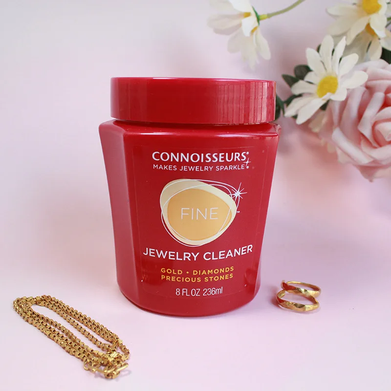 Jewelry Cleaning Solution with Basket for Gold, Silver, Platinum – Precious Stones Cleaner for Jewelry