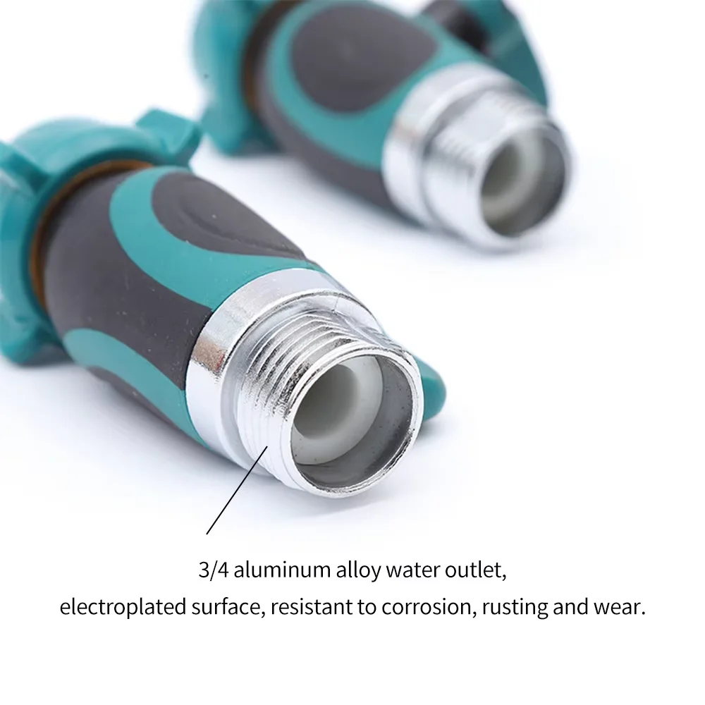 US Style Steel 3/4 Inch Garden Hose Ball Valve Metal Core Rubber Wrapped Water Flow Control Quick Connect Outdoor Irrigation