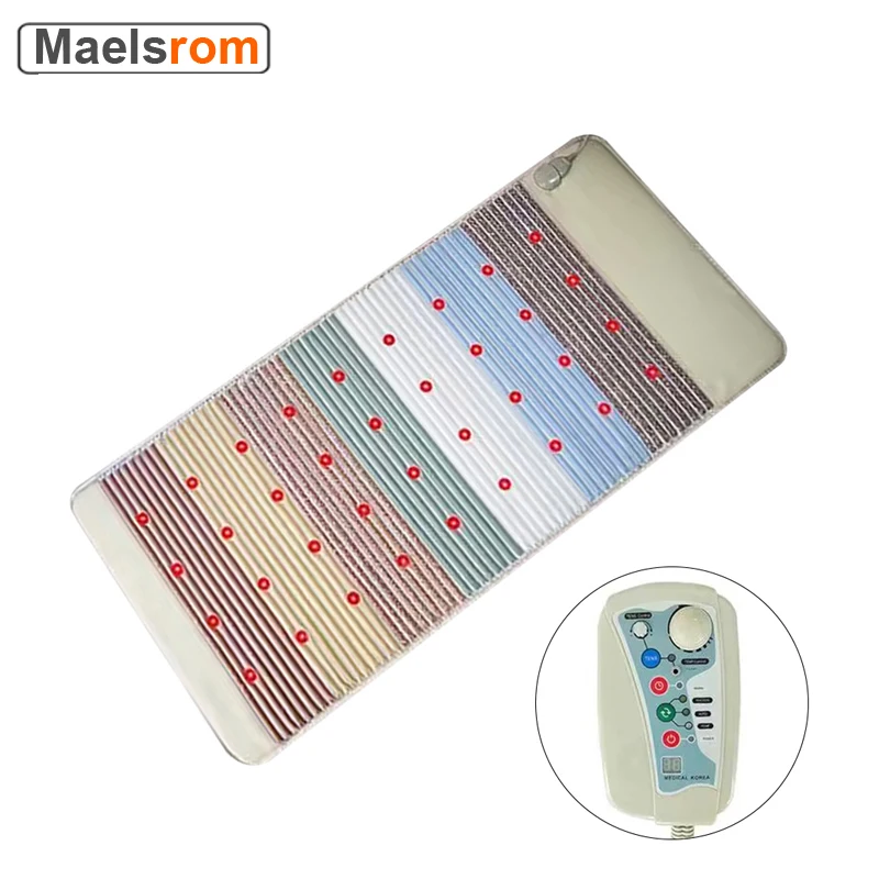 Gemstone Rainbow Heating Stone Mattress Negative Ion Far Infrared Photon Therapy Magnetic Bio Amethyst Heating Mat MassageCushio