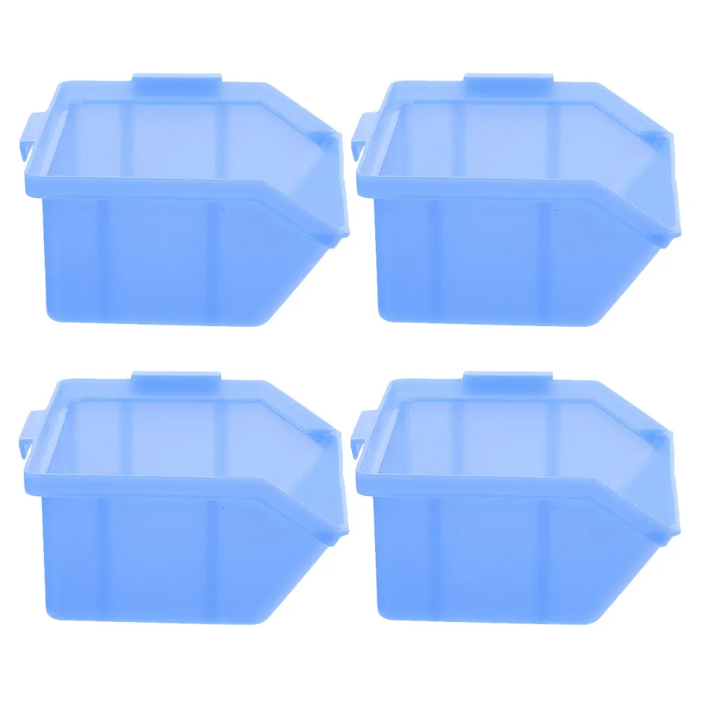 4Pcs Heavy-Duty Plastic Stacking Parts Storage Boxes for Tools Hardware Components Home Garage Workshop Organization Nesting