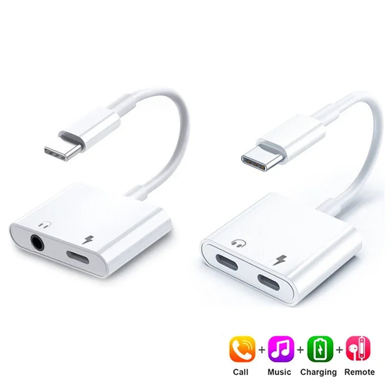 Type-C Adapter USB-C to 3.5mm Jack Audio Converter Dual Type C Charging Adapter Connector Splitter For Huawei Xiaomi Samsung