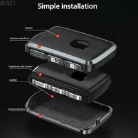 Funda de cuero de aleación de aluminio para llave de coche, carcasa para Volvo S90 S60 XC60 XC90 XC40 C40 V60 V90 T6 T8, llaveros de accesorios para automóvil