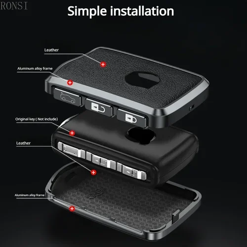 Funda de cuero de aleación de aluminio para llave de coche, carcasa para Volvo S90 S60 XC60 XC90 XC40 C40 V60 V90 T6 T8, llaveros de accesorios para automóvil