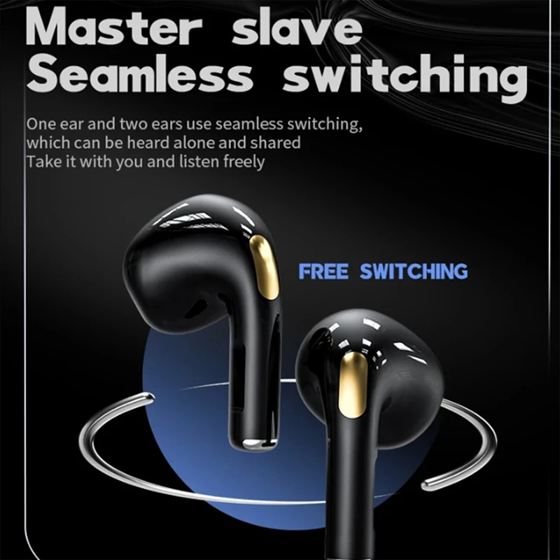 TWS Earphone Wireless Fone Bluetooth Headphones Dual Mic Noise Reduction Hifi Headset Stereo Earbuds 360 Rotation 1Set