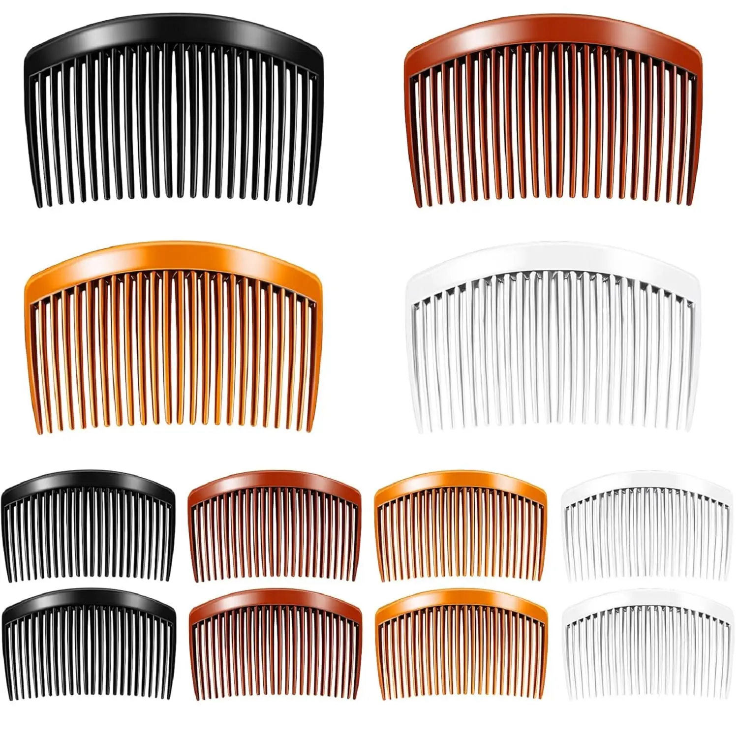 

12 Pcs French Twist Hair Combs, Plastic Decorative Side Clips with 23 Teeth for Women's Styling Accessories
