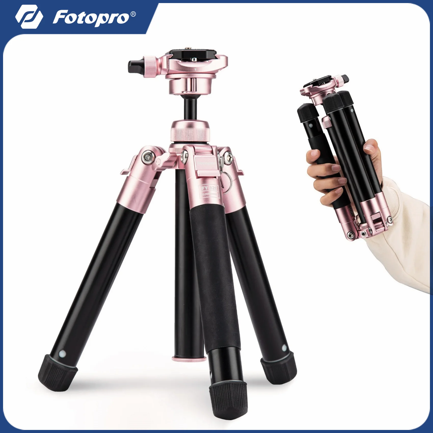 Fotopro Mini Tripod 152CM Lightweight Travel Tripod with BallHead Phone Mount Detachable Selfie Stick Camera Phone Tripod Free-1