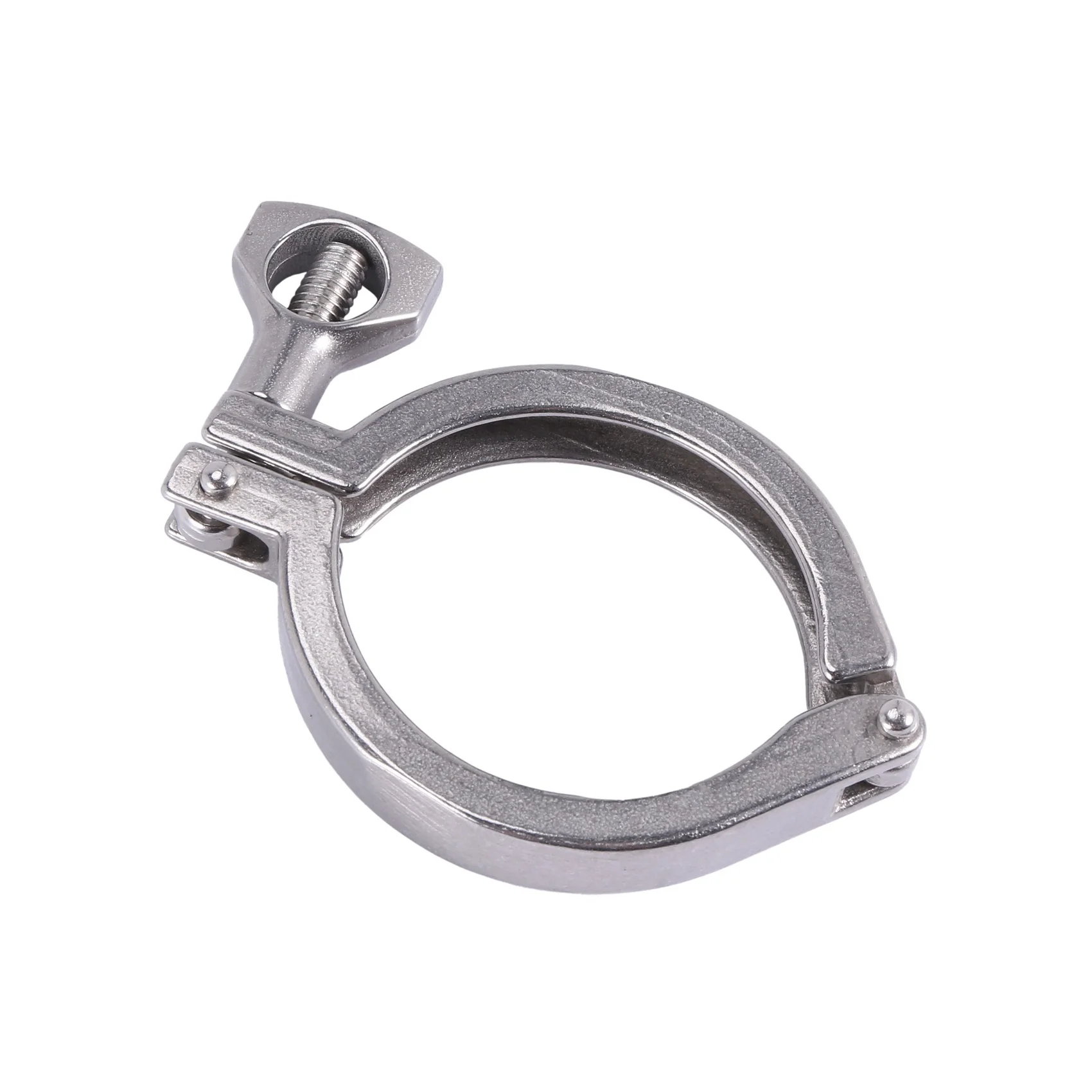 DT17 4Pcs Tri-Clamp Steel Single Pin Heavy Duty Tri Clamp with Wing for Nut for Ferrule TC with Silicone Gasket 2 Inch