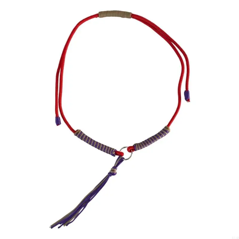  Equestrian Horse Neck Strap Accessory with Braided Rope and Tassels for Turnout