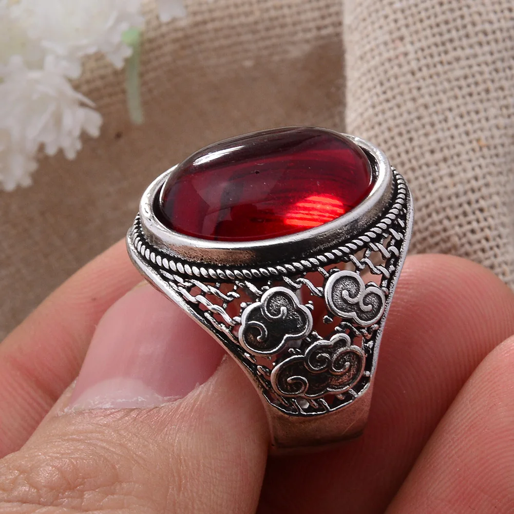 Hot Sell Luxury Natural Garnet Stone Thai Silver Ladies Personality Rings Original Jewelry For Women Best Gifts