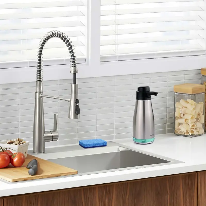 Dispenser di sapone liquido AIKE Dispenser di sapone per piatti Dispenser da cucina Dispenser di sapone per bottiglie con pompa a pressione manuale da 440ML per il lavaggio delle mani della cucina