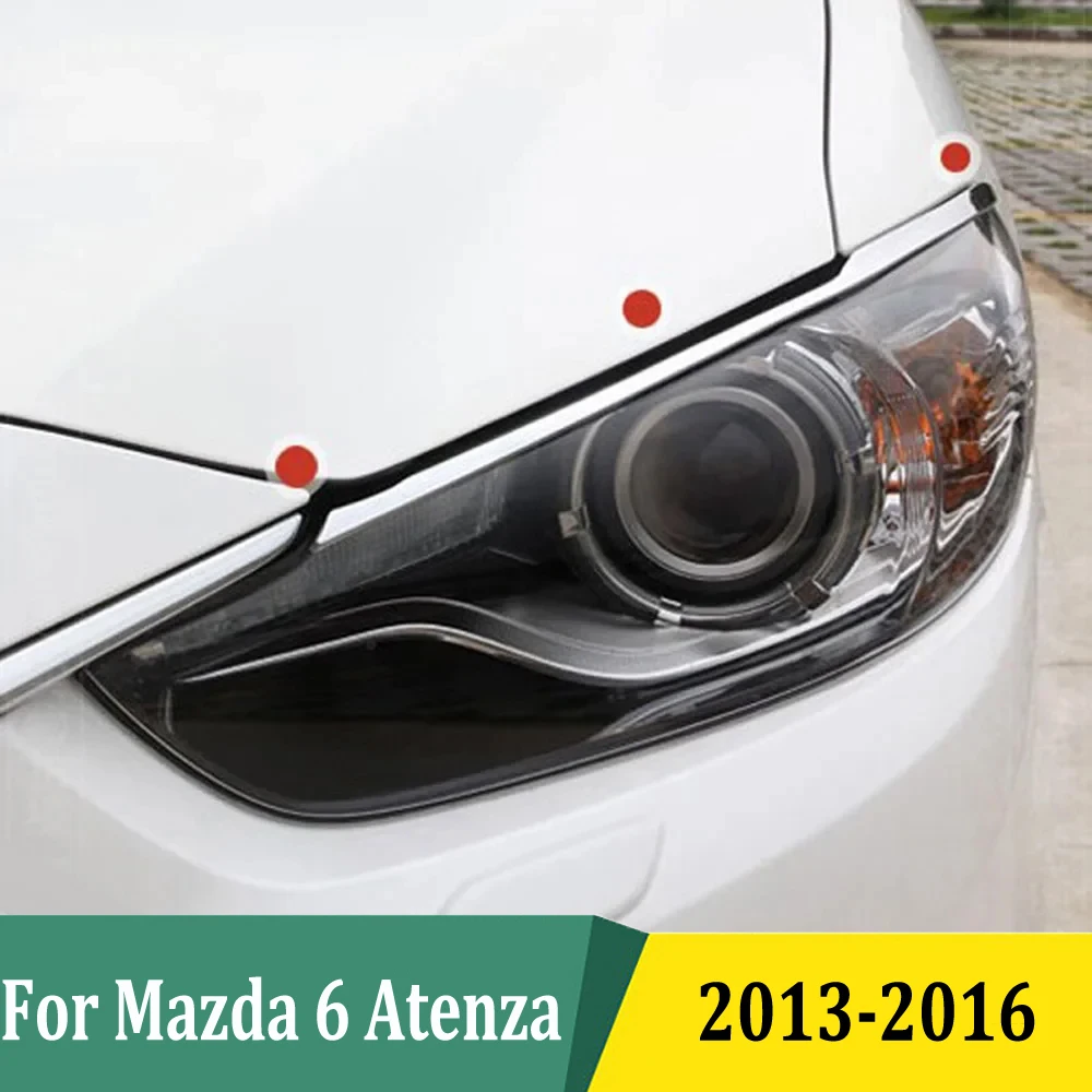 

Headlights Eyebrow Strip For Mazda 6 M6 Atenza 2013 2014 2015 2016 Chrome Front Light Decoration Trim Cover Car Accessories