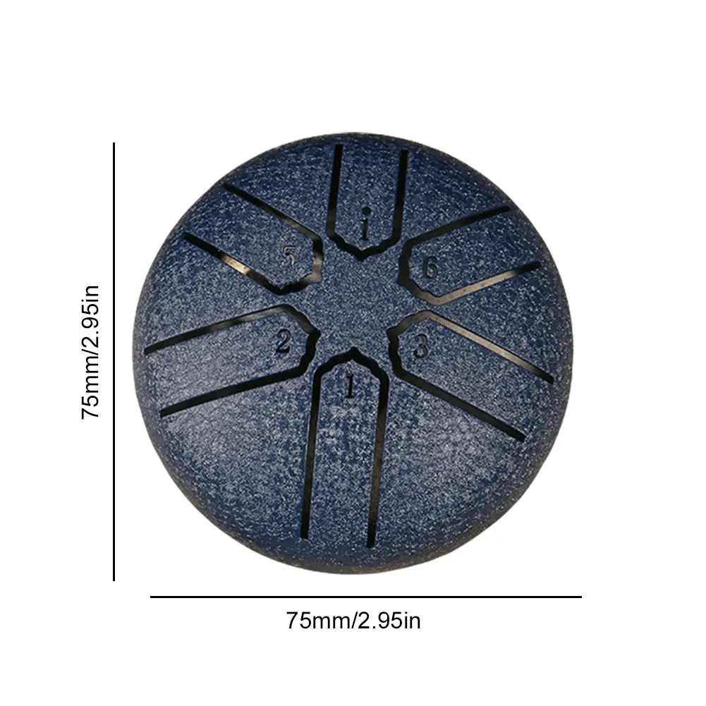 6 Notes Rain Drum Steel Tongue Drum for Outside Hollow Drum Percussion Instrument Mini Handpan Drum for Yoga Meditation