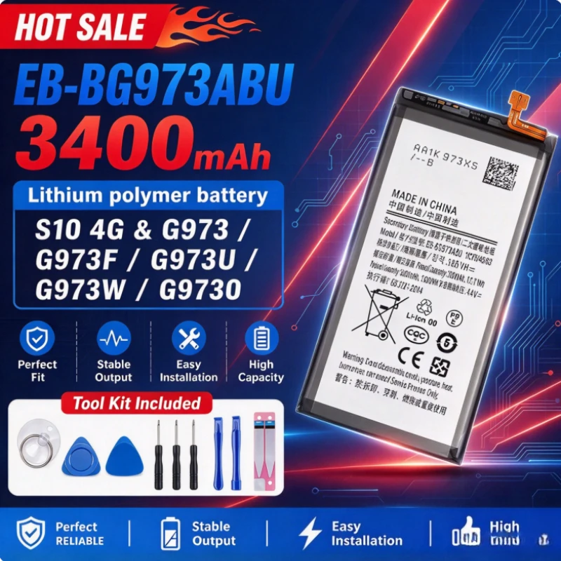 For Samsung Galaxy S10 SM-G9730 G973F G973U G973W Battery EB-BG973ABU 3400mAh Brand New + Tools Kit