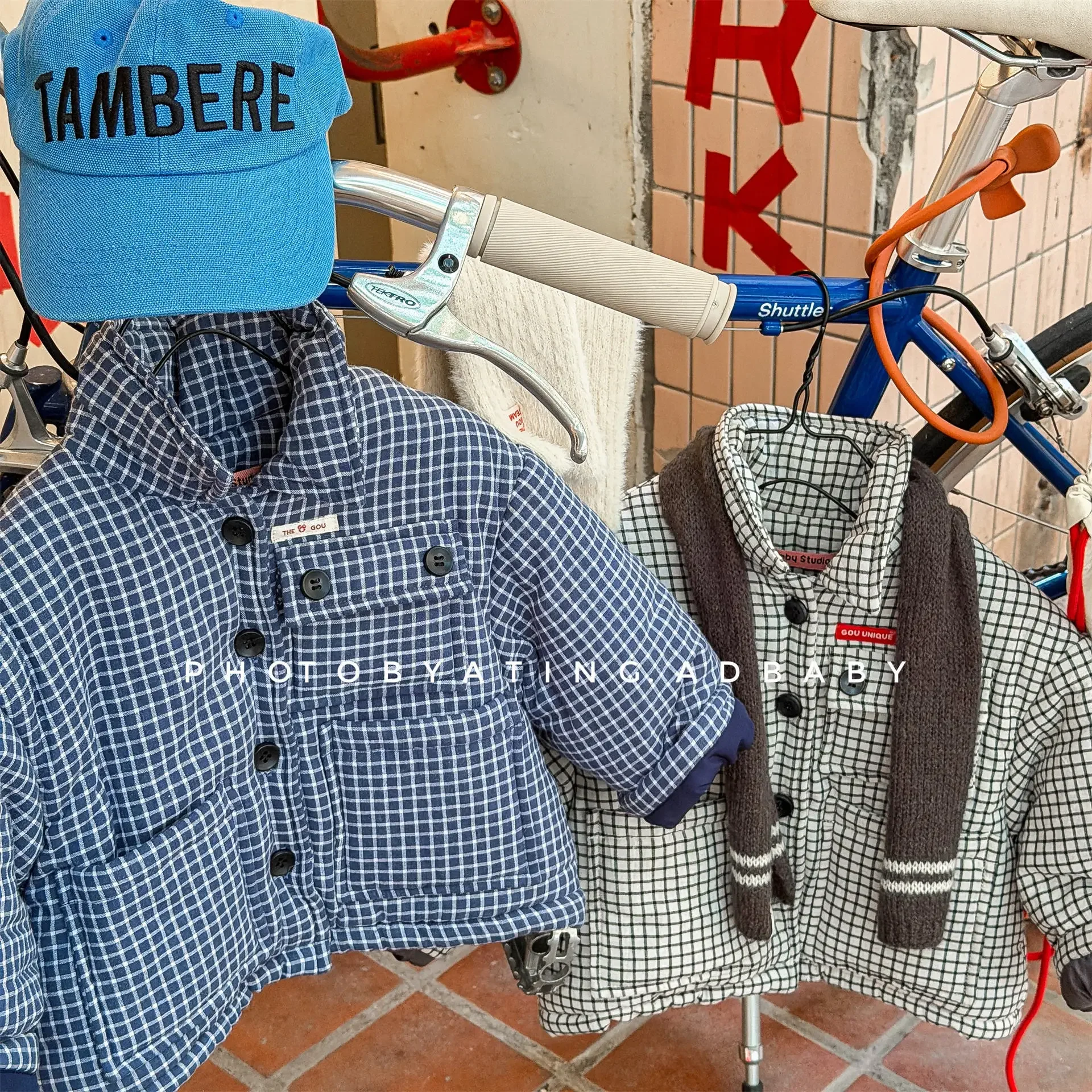 2025 Winter New Children Warm Coat Boys Girls Plaid Cotton Padded Jacket Kids Plus Velvet Thick Long Sleeve Coat Baby Clothes