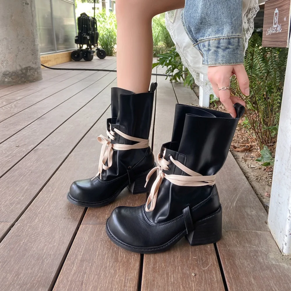 

Зимние женские байкерские ботинки, модные женские элегантные ботинки на платформе с пряжкой на плоской подошве, повседневные женские рыцарские ботинки