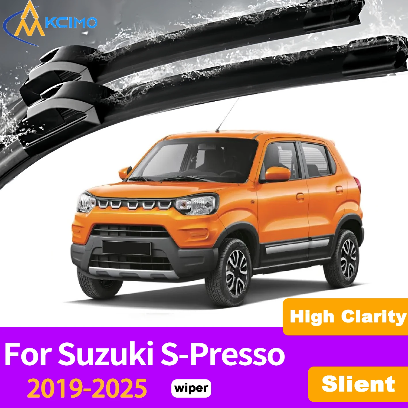 

KCIMO 2PCS Front Windshield Wiper Blades For Suzuki S-Presso/FL 2019-2025 Deep Cleaning Replacement Auto Parts