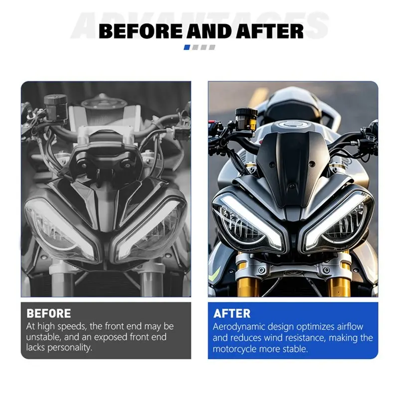 AB61-Windshield Fairing Front Fly Screen For Triumph Speed Triple 1200 RS 21-Speed Triple 1200 RX 25-Motorcycle