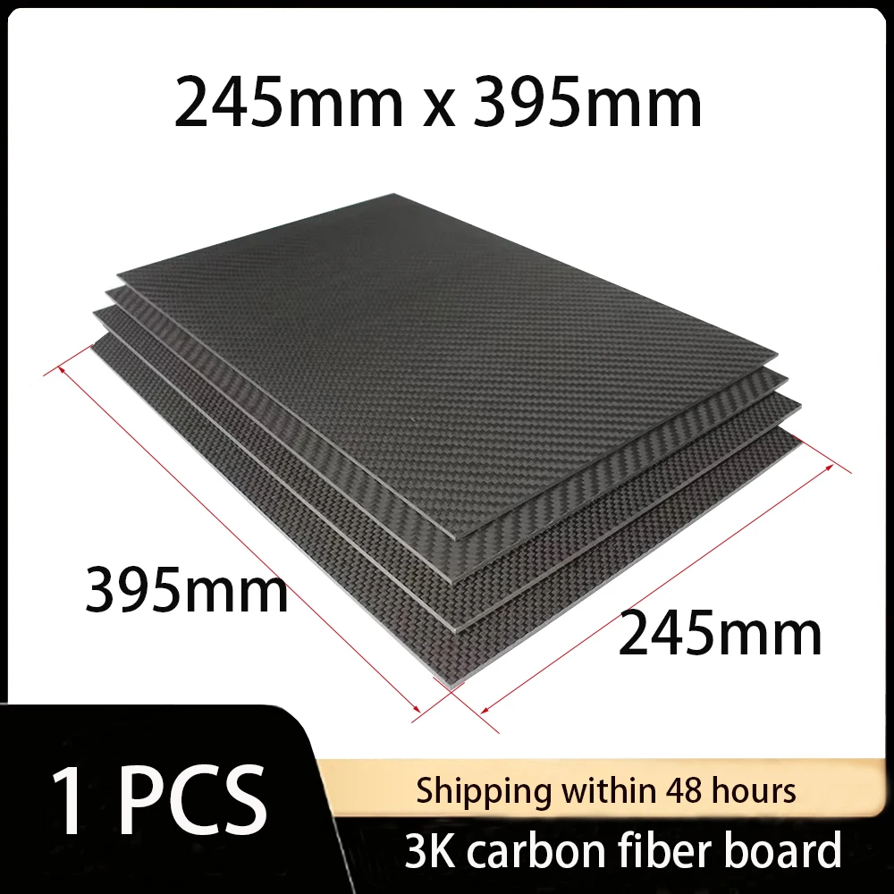 

245x395mm Full 3K Carbon Fiber Plate Sheet High Strength Carbon Board Panel Thickness 0.5mm 1.0mm 1.5mm 2mm 2.5mm 3mm 4mm 5mm