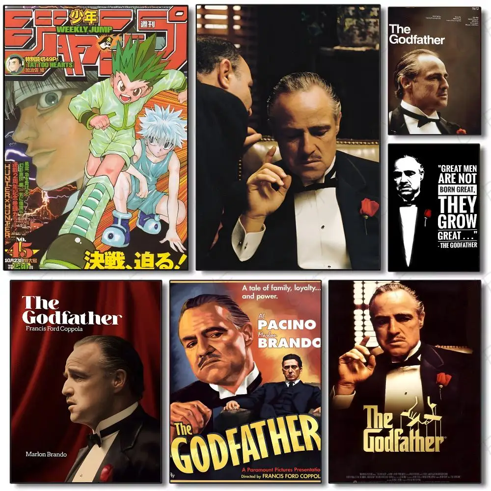 movie crime drama T-The Godfather Poster Painting Wall Art Mural for Living Room Home Decor and Gifts