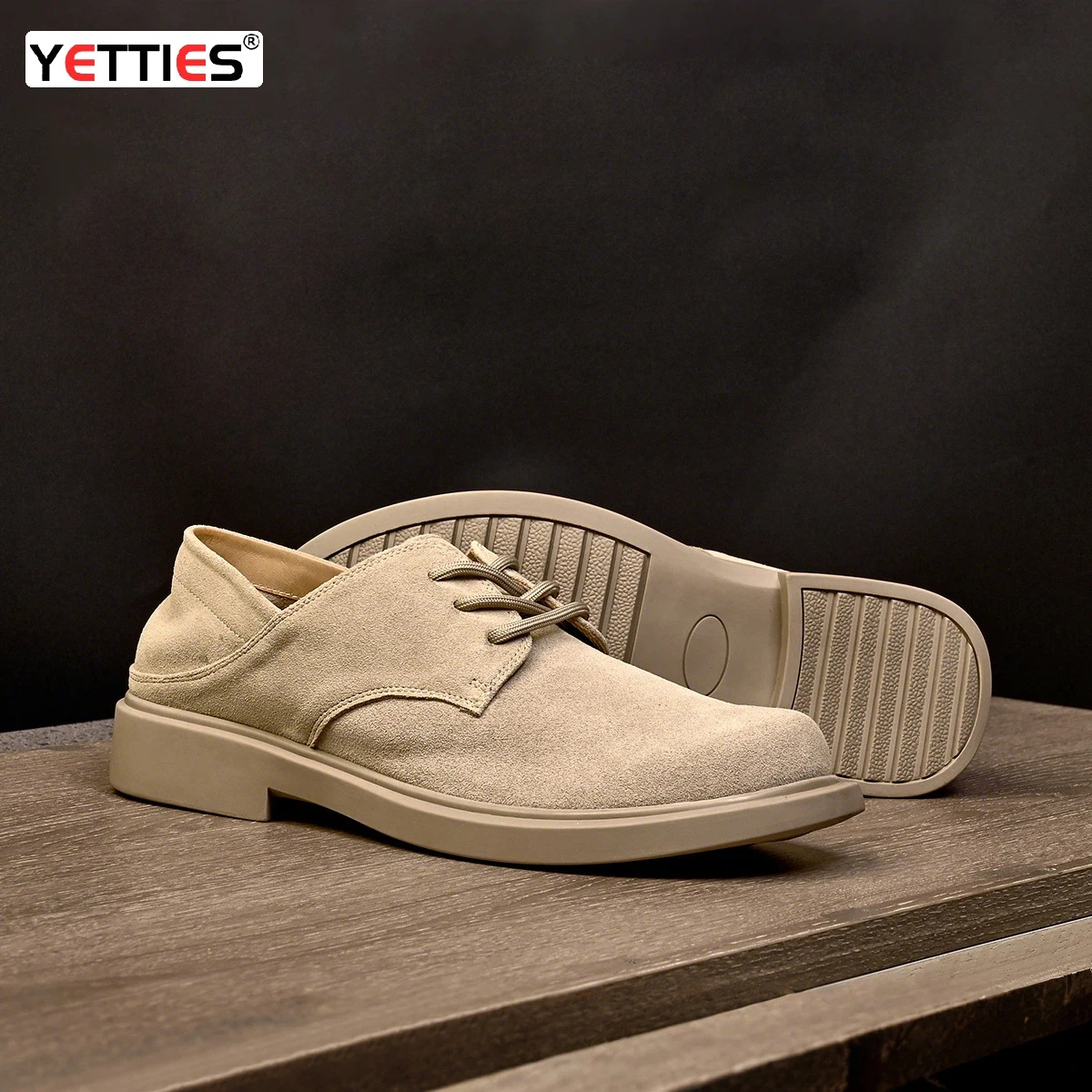 

Comfortable Men's Suede Oxfords, Soft Flexible Sole & Skid-Resistant, Round Toe Business Casual Leather Shoes for Gentlemen