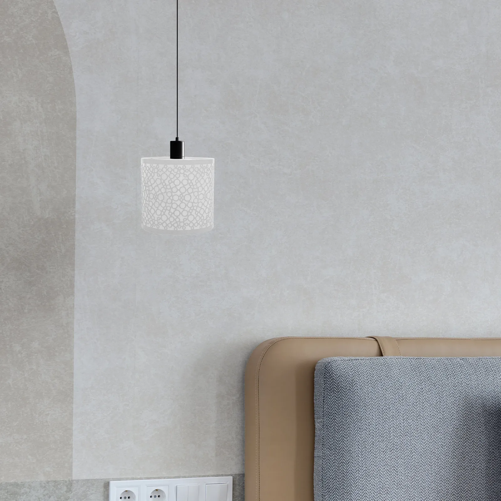 

E27 Iron Lamp Shade Drum Style Modern Metal Lampshade for Table Lamp Bedside Desk Pendant Light Eye Protection Anti-Glare Small