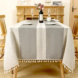 Table Cloth,Tablecloths for 6 Foot Rectangle Tables,Tablecloth with Tassel Rectangle/Oblong,Waterproof Washable, 55