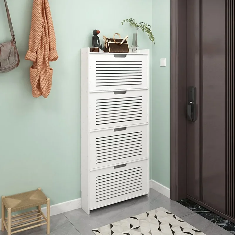 Tipping bucket shoe cabinet, large-capacity storage at the door of the home, thin shoe rack, economical balcony 2024 new popular