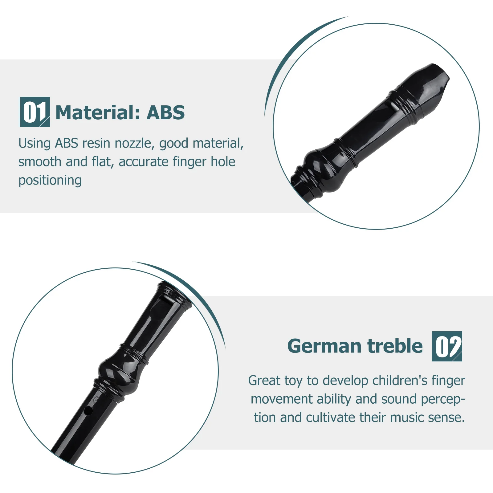 

1 Set 8 Hole Soprano Recorder For Treble Flute Clarinet Educational Music Instrument Lightweight Durable Flute