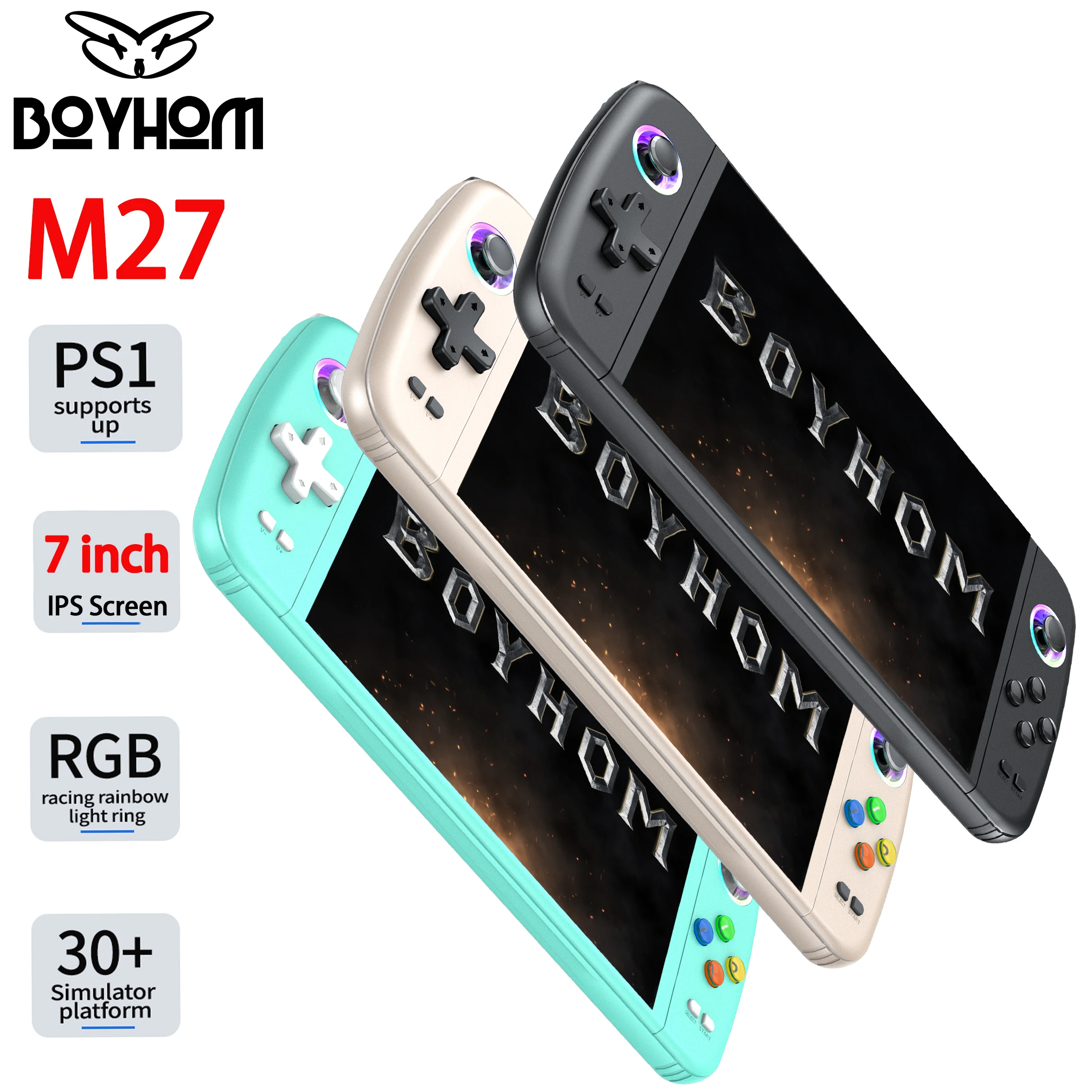 

MAX 256G 7 Inch IPS Screen M27 Handheld Game Console Joystick RGB Lightning Retro Video Game Consola Player Gift