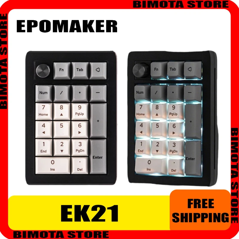 

EPOMAKER EK21 Индивидуальная механическая клавиатура с прокладкой, горячая вилка, вишневая беспроводная 3-режимная панель, электронная игровая офисная цифровая клавиатура