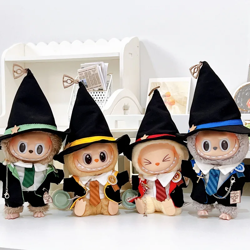 สําหรับ 17 ซม.Labubu แฟชั่นชุดเสื้อคลุมตุ๊กตาไวนิลเสื้อผ้าตกแต่ง Magic Academy สไตล์เสื้อผ้ารองเท้าแว่นตาอุปกรณ์เสริมของขวัญ