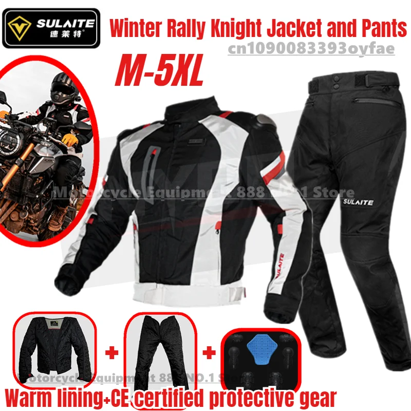 

SULAITE Off-road Motorcycle Racing Suit Winter Rally Knight Jacket and Pants Warm and Anti Fall Motorcycle Riding Suit