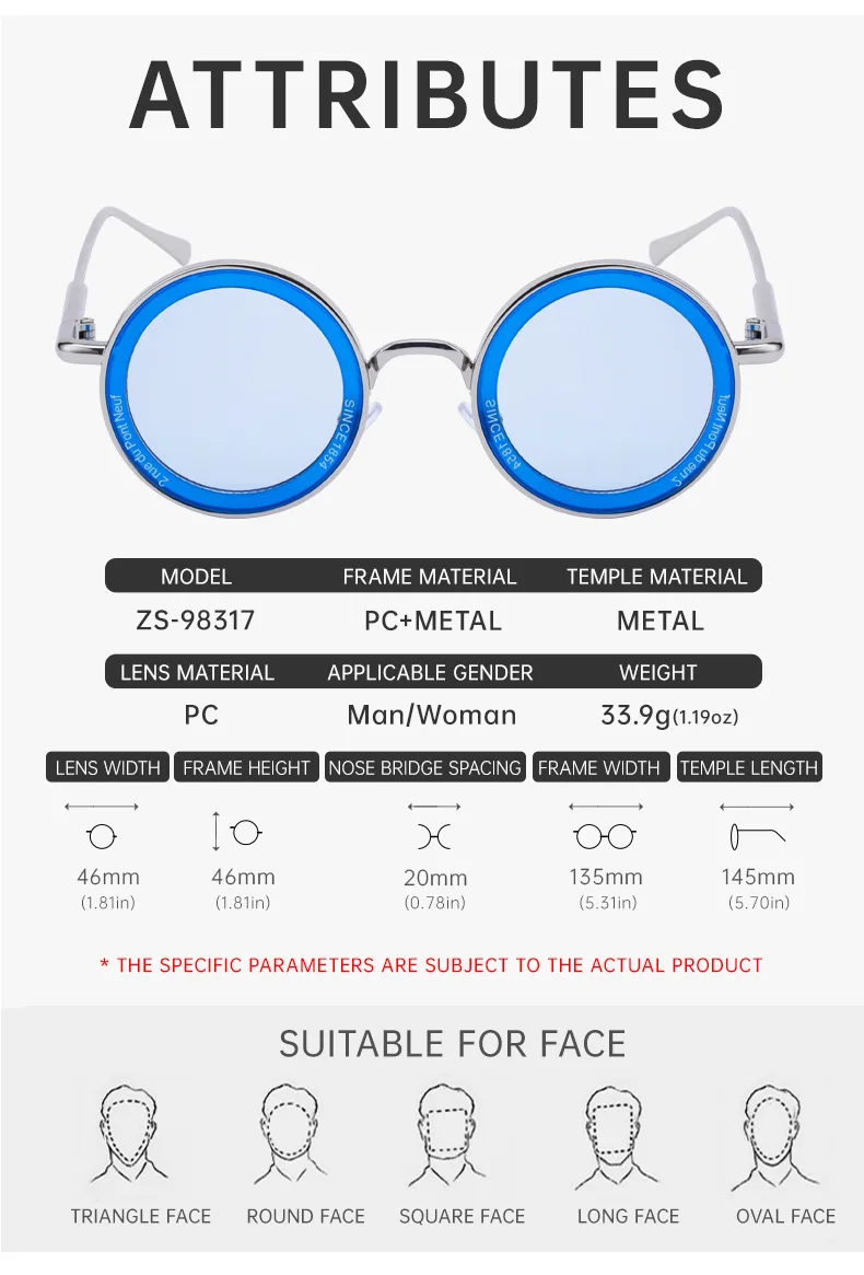 Runde Steampunk Sonnenbrille Männer Vintage Punk Sonnenbrille Frauen Trendy Retro Mode Gläser Gafas De Sol Hombre Lunette Soleil Femme – Detail 11