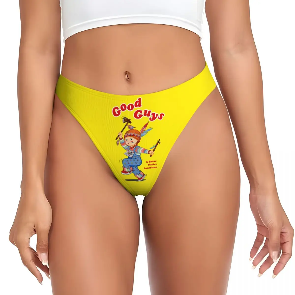 

Custom Women Good Guys Native American G-string Panties Female Soft Child's Play Chucky Thongs Underwear