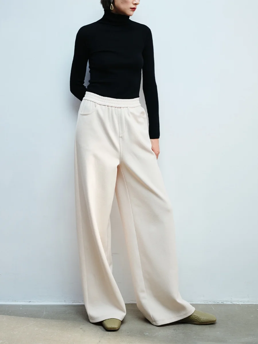 

Брюки LIHAN: Новые, свободные, широкие, повседневные, осенне-зимние, с высокой талией, из смесового полиэстера, удобные, длинные