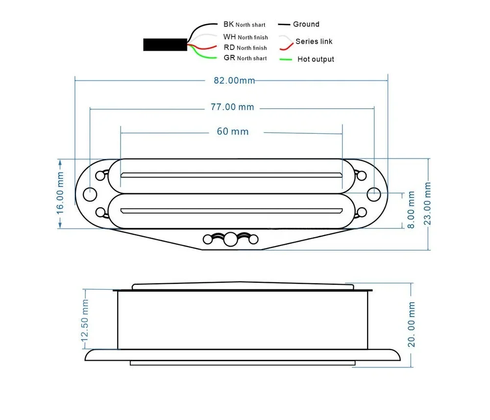 Double Track Humbucker Alnico 5 Pickups Full Black 13K for ST SQ Guitar