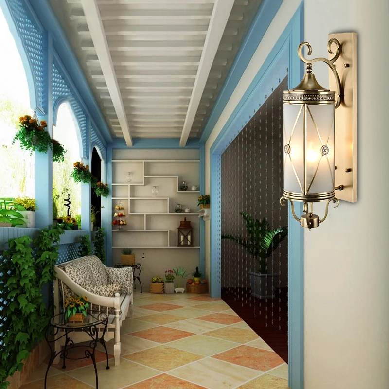 BERTH Nordic Outdoor Brass Wall Light LED Copper Sconce Lamp Creative Design Decor for Home Courtyard Corridor Aisle