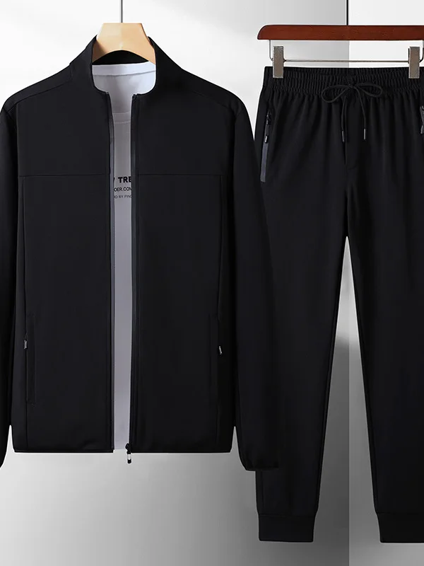 

Loose Fit Men's Casual Sportswear Set Long Sve Hoodie Cardigan Trousers Autumn Season plus Size Mid-aged Men's Faion