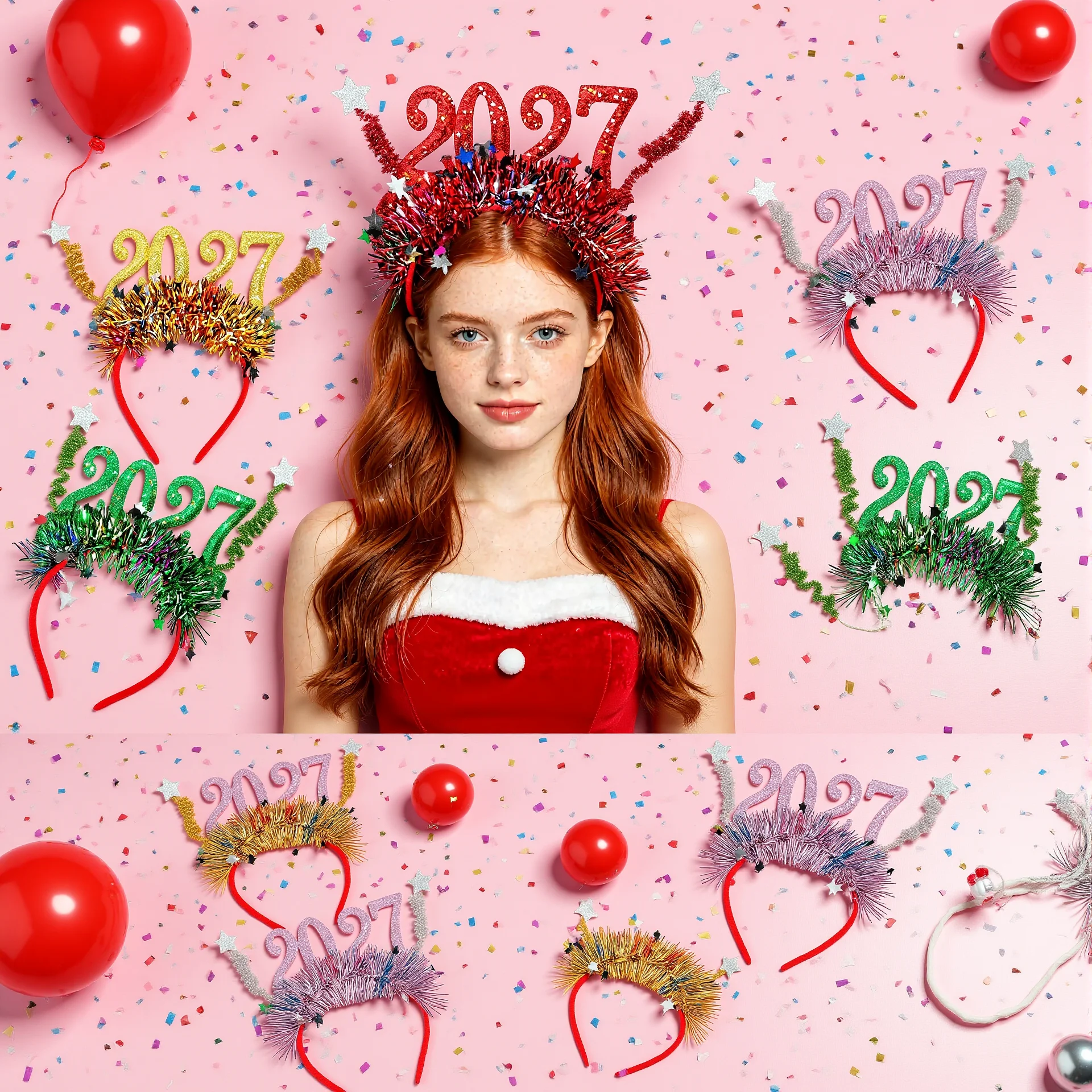 Christmas Hair Hoop High Quality Creative Hair Band Holiday Party Headband Colorful New Year Headband For New Year Party Holiday