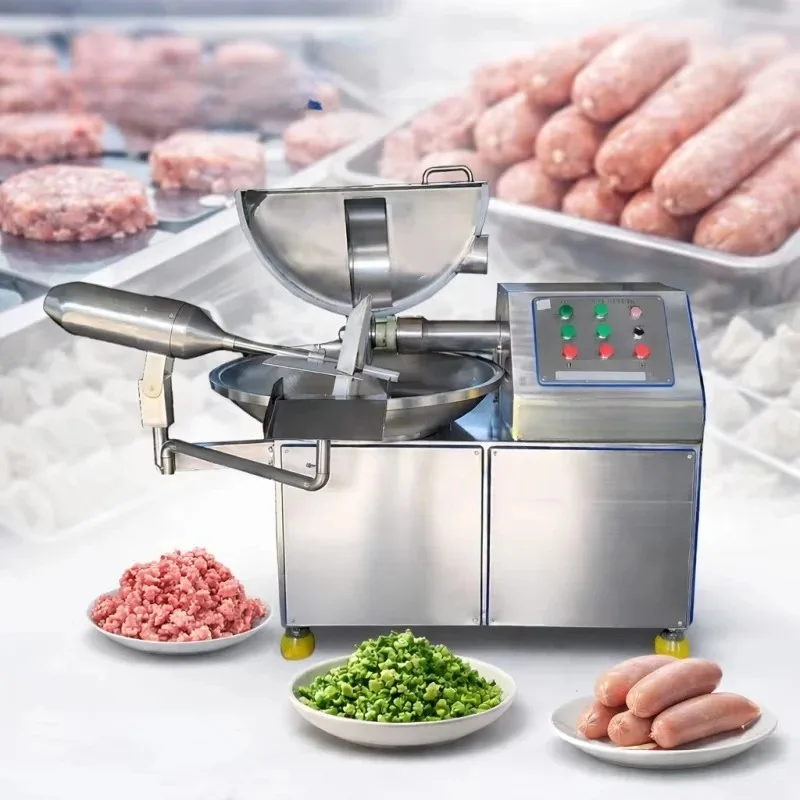 High Speed Chili Vegetable Meat Bowl Cutting Machine Sausage Filling Meat Stuffing Bowl Chopper Silent Nut Meat Bowl Cutter