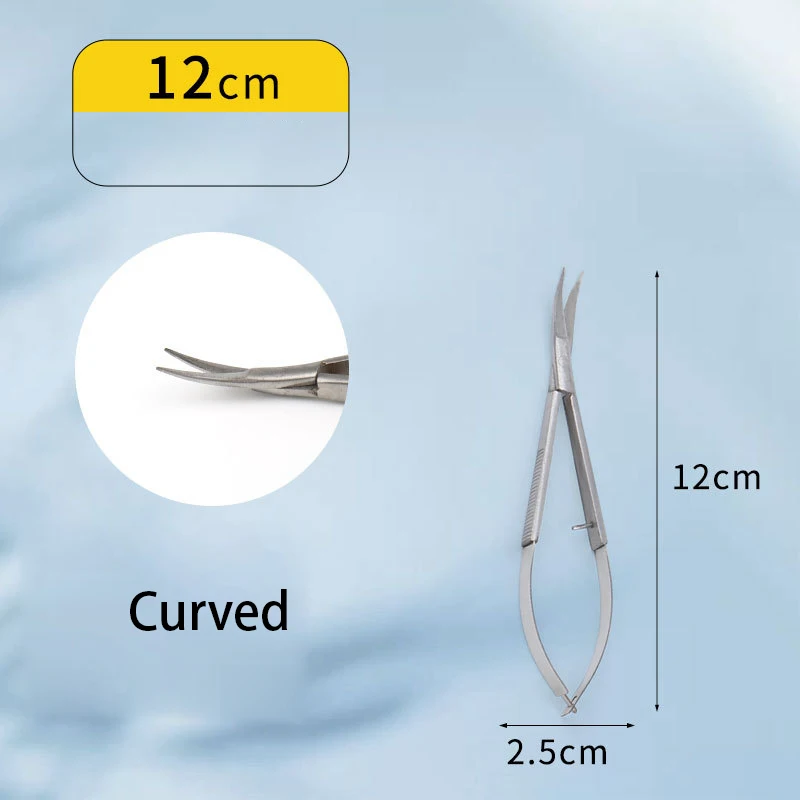 12cm Edelstahl-Feder-Augenbrauenschere Präzisions-Gesichtshaartrimmer Ergonomische Make-up-Pflege Schönheitswerkzeuge – Detail 6