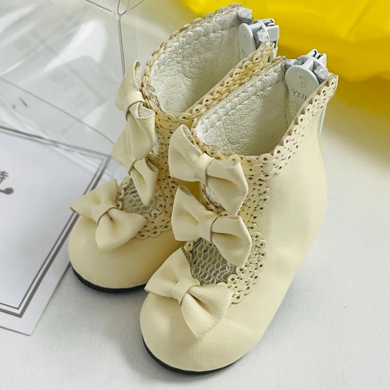 D04-A138 children handmade toy 1/4 1/6 MDD Doll BJD/SD GSC doll Accessories bow low heel ankle boots 1pair