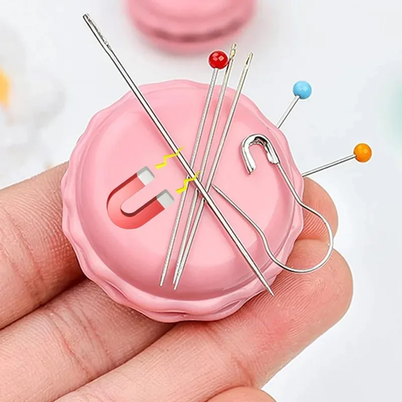 Needle File Macaron ColorNail File Embroidery Cloth DlY Sewing Tools Pearl Needle Magnetic Box