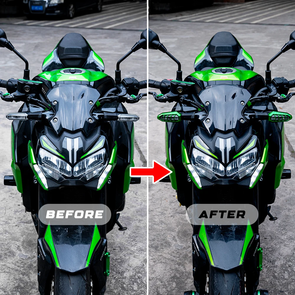 لكاواساكي Z500 نينجا 500 SE Z500SE Ninja500SE ABS 2024 2025 دراجة نارية الألومنيوم الجبهة الخلفية بدوره مصباح إشارة حماية الحرس