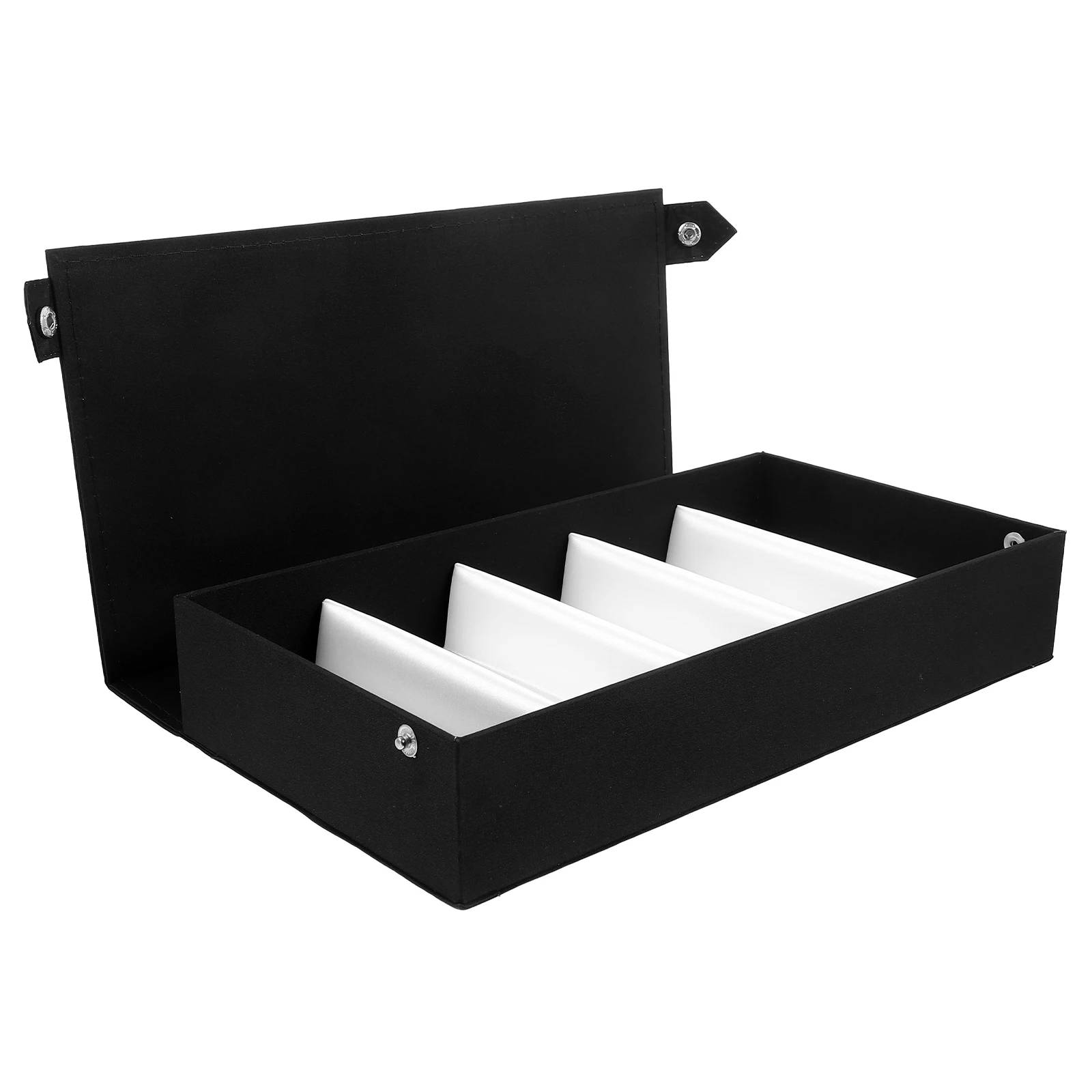 

Eyeglasses Storage Box 5 Compartments Black Fabric Dustproof Glasses Case Compact Design Sunglasses Container Home Supplies Wear