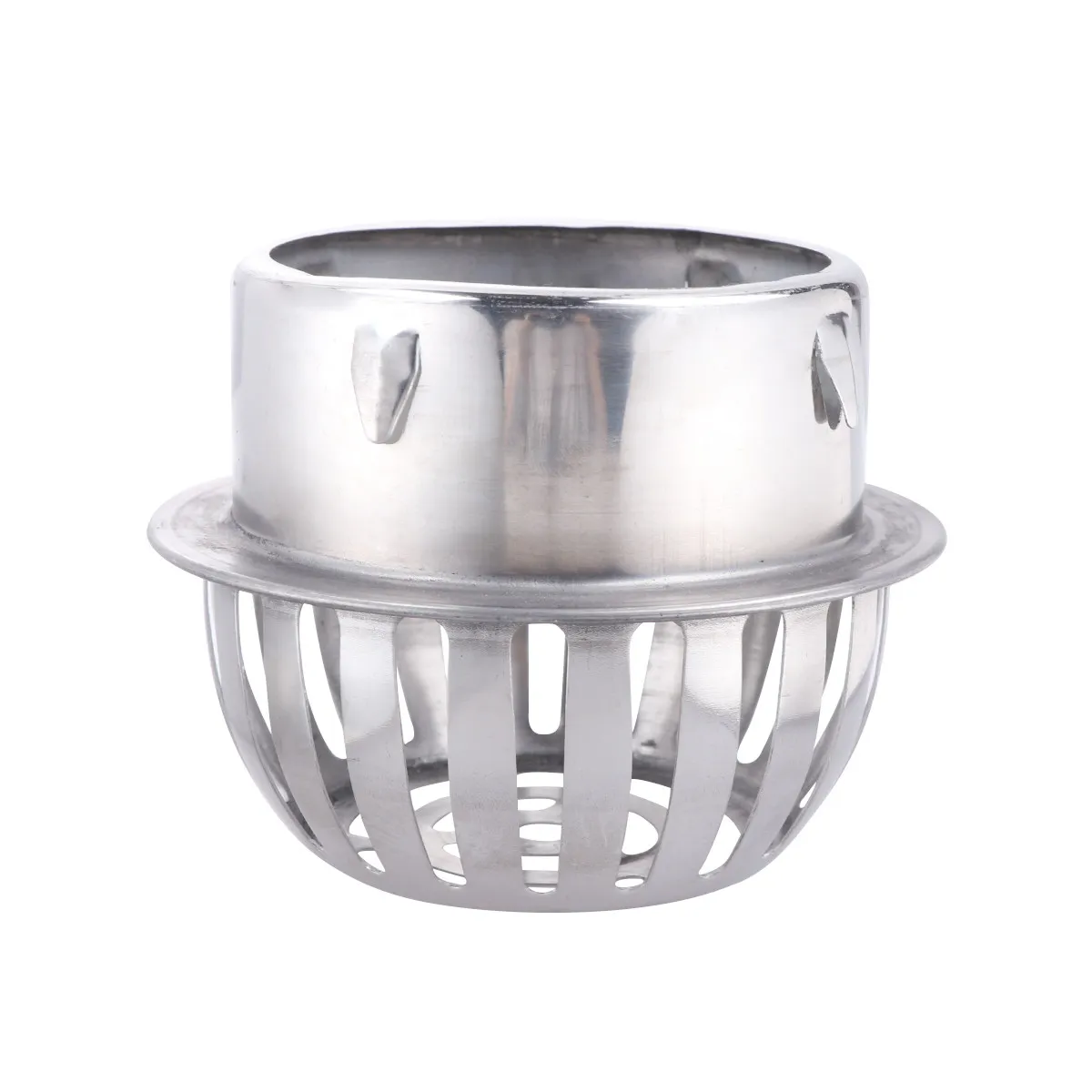 Stainless Steel Balcony Floor Drain Round Anti-Blocking Large Discharge Ground Leakage Home Balcony Ground Leakage Metal Floor