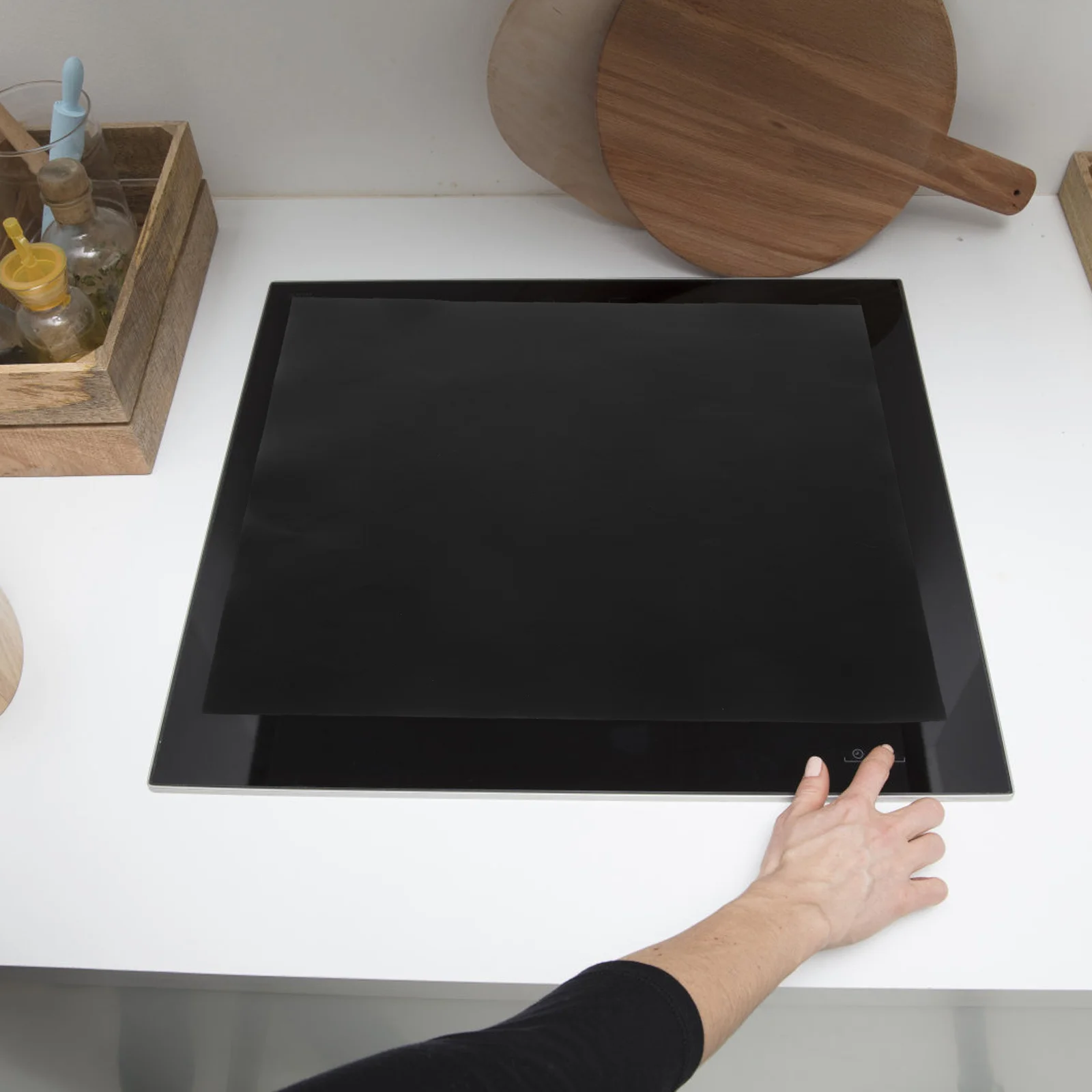 

Silicone Induction Cooktop Mat Heat Resistant Wear-Resistant Protective Pad For Air Fryer Basket Countertop Oil-Proof Cooking