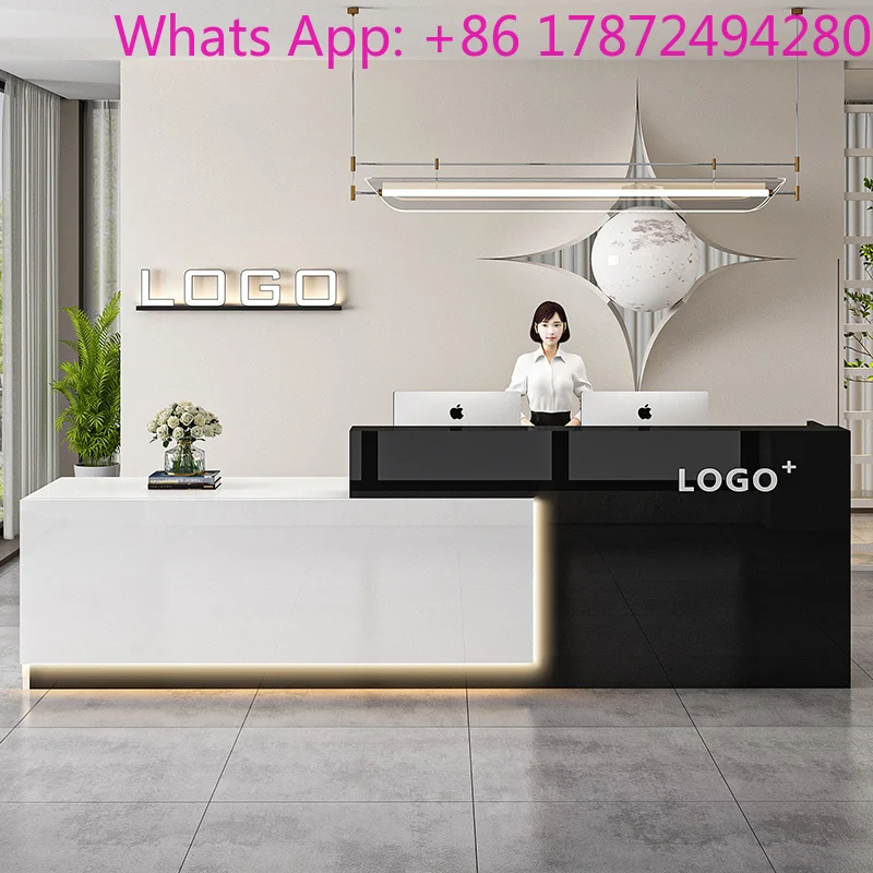 Trendy Reception Desks Luxury Cashier Decor Unique Reception Desks Modern Display Recepción Negocio Commercial Furniture