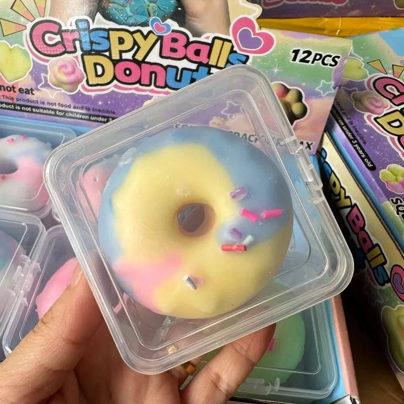 Hot selling Crispy Donut Slippery Toys, Macaron Cat Claw Chocolate Crispy Stress Relieving Breathable Plush Stress Relieving Toy view 6